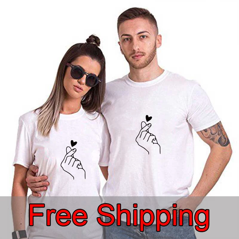 Летние пары футболка &quotВлюбленные&quot повседневные топы лето 2020 с круглым