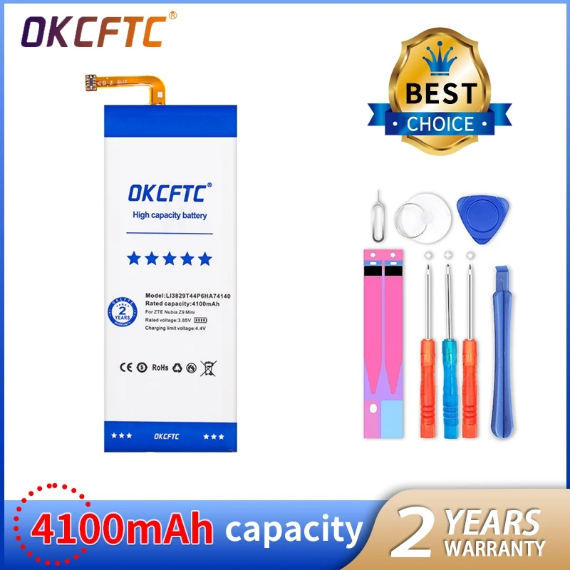 OKCFTC 4100mAh Li3829T44P6hA74140 Аккумулятор для ZTE Nubia Z9 mini NX511J литий-ионный полимерный
