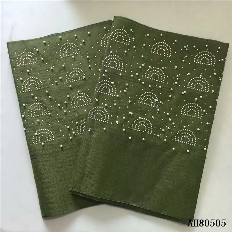 Новый дизайн модная нигерийская вышивка aso oke gele с бусинами камнями