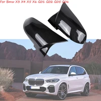 car replacement real carbon side rearview mirror cover caps for bmw x3 g01 x4 g02 x5 g05 x6 g06 x7 g07 2019 2020 accessories