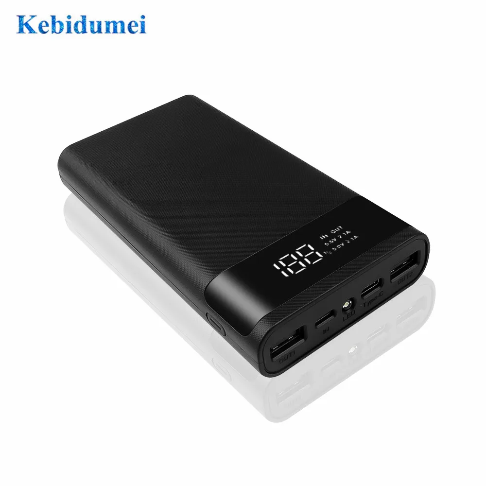 Kebidumei 5V 6x18650 Внешний Аккумулятор Чехол DIY Type-C Micro USB Мобильный телефон зарядное