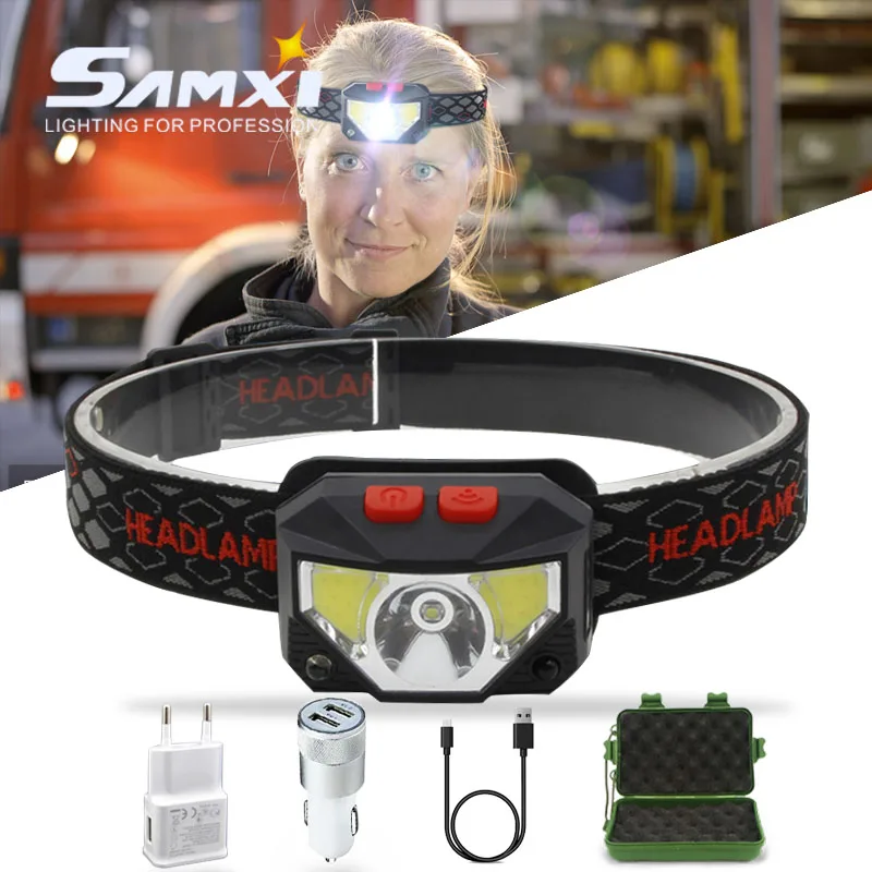 Миниатюрный светодиодный налобный фонарь с ИК-датчиком и встроенным