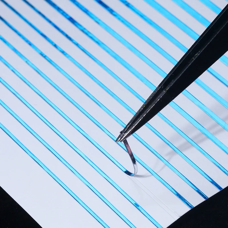 3D наклейки для ногтей золотого и серебряного цвета самоклеящаяся полосатая