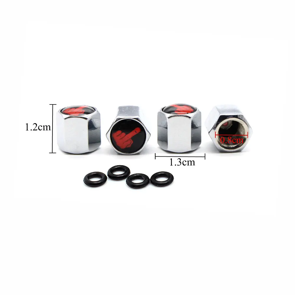 4 шт./компл. сплав цинка средний палец стиль крышка на стержень клапана шины