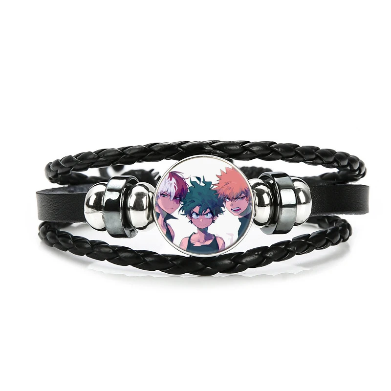 H09 Boku No Hero academic Браслет мой герой Academy Charms браслет дети мальчик панк многослойные кожаные браслеты, бижутерия - Окраска металла: H09