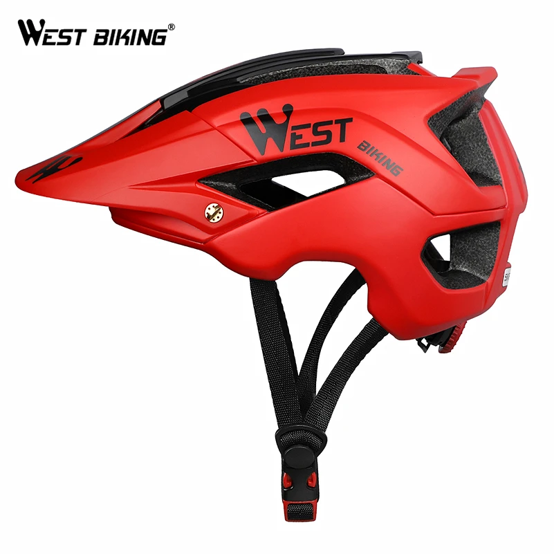 

WEST BIKING MTB Bike Helmet Safety Cycling Road Bicycle Equipment Ultralight Sunshade Hat Integrally Molded Cycle Helmets Men