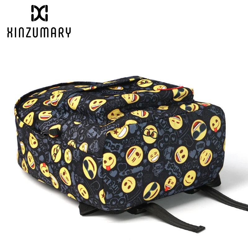 Напечатанный рюкзак с эмоджи bookbag колледж ветер женская сумка на плечо спортивная сумка для отдыха Новая Большая емкость женский рюкзак Горячая