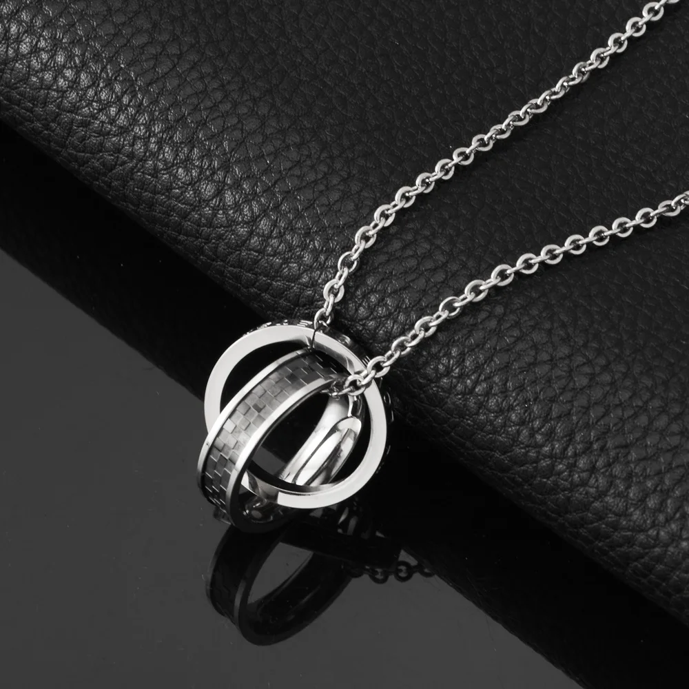 

Pendant love rings fashion personality stainless steel jewelry for men and women necklace letter necklace