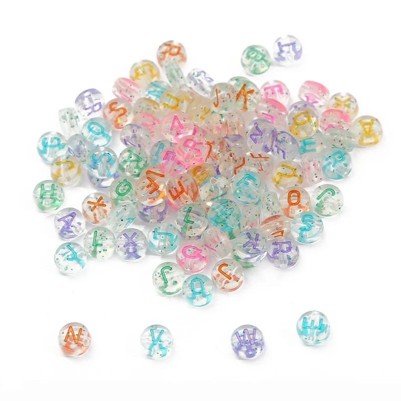 

XUQIAN Hot Selling Colorful Round Acrylic Alphabet Number Bracelet Letter Beads with 4*7mm for Jewelry Making B0249
