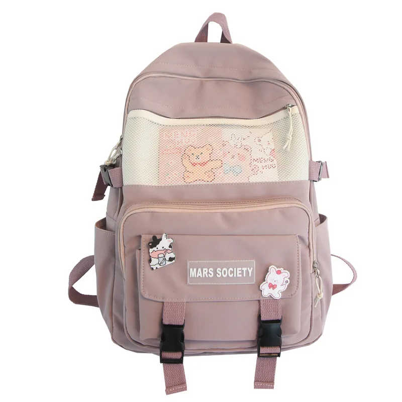 

Students Backpack Women's School Backpacks for Teenager Girls Preppy Style Schoolbag Large Capacity Travel Nylon Female Bags