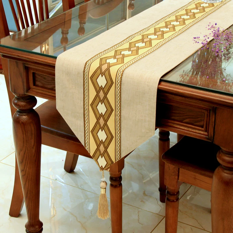 SBB настольный флаг из хлопка и льна вышитая современная простая длинная