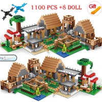 new my world the farm cottage building blocks compatible minecrafted r village house figures brick toys for children