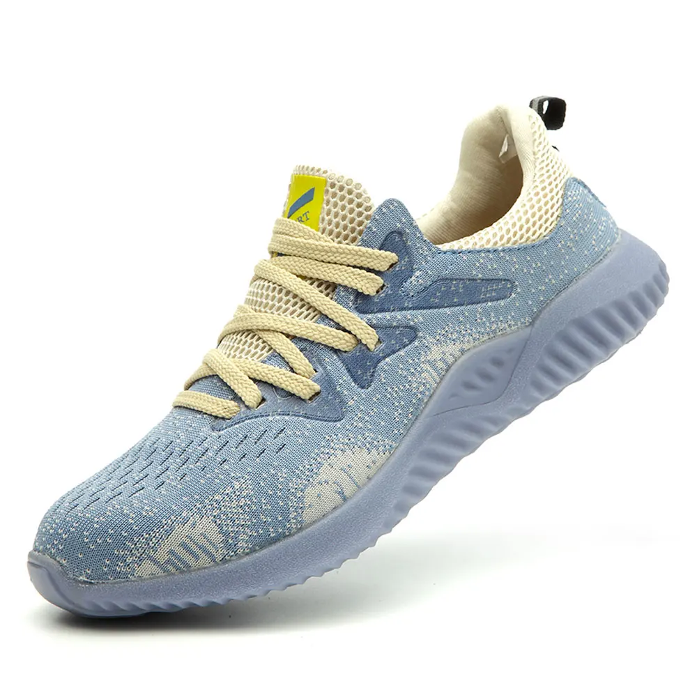 Blue SUADEEX Safety Shoes Anti-smashing Work Boots Comfortable Steel Toe Indestructible Shoes Working Ankle Boots Anti-slippery - Цвет: Blue