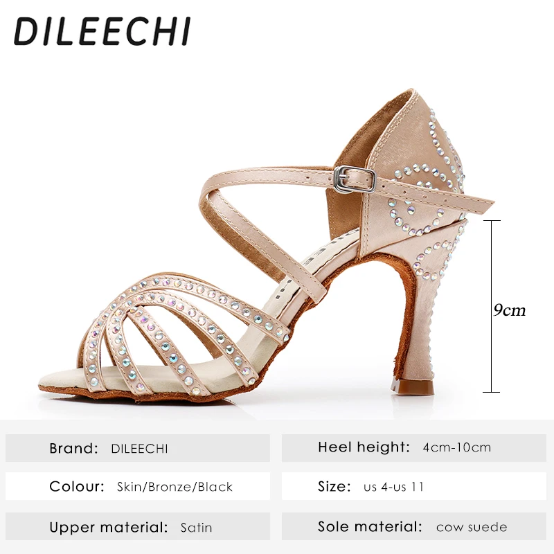 DILEECHI/женские латинские танцевальные туфли для сальсы сандалии Бальные
