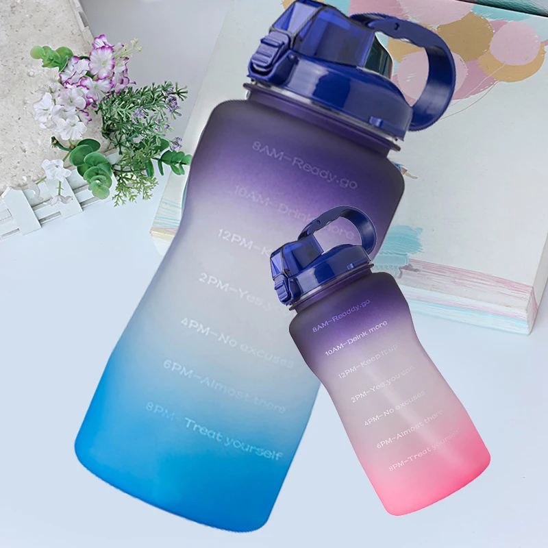 

2L 64OZ 3.8L 128OZ Tritan Gallon Water Bottle With Flip-Flop BPA Free Drink Bottles Portable Sports Phone Stand GYM Jug Garrafa