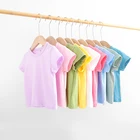 Детская Однотонная футболка для мальчиков и девочек, детская одежда, осенняя одежда на лето, модная одежда, хлопковый детский топ для девочек 8-12, Прямая поставка