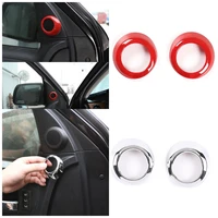 2 piece car interior speaker ring cover tweeter decorate trim casing accessories for toyota tundra 2016 2020 abs red chrome