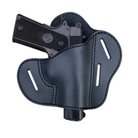 1911 holster owb leather fits all 1911 style handguns 3 slot pancake style belt holster handmade outside waistband carry
