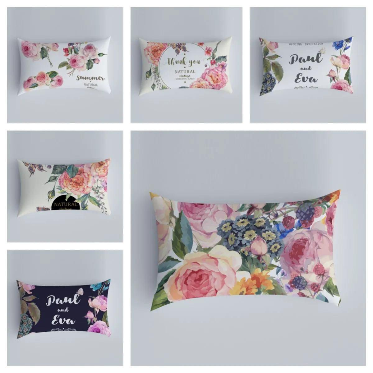 

American country flower pattern sofa bedside pillow cover modern simple casual waist pillow cushion cover pillow decoration home