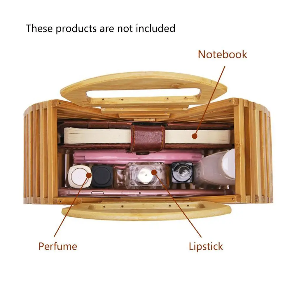 New Style Bamboo Ladies Handmade Hand-carrying Bamboo Bag Beach Bag Semi-circular Bamboo Woven Bag Bamboo Knot Bag