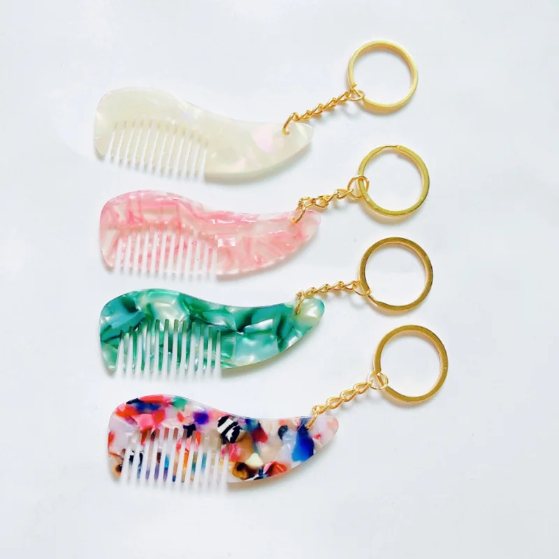 

Acetate Hair comb Acrylic Keychains Jewelry Pendant Bags Accessory