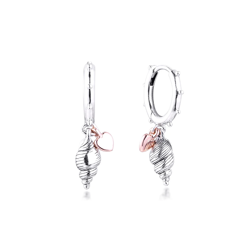 

Серьги-кольца женские из серебра 925 пробы, в форме сердца и раковины, 2021