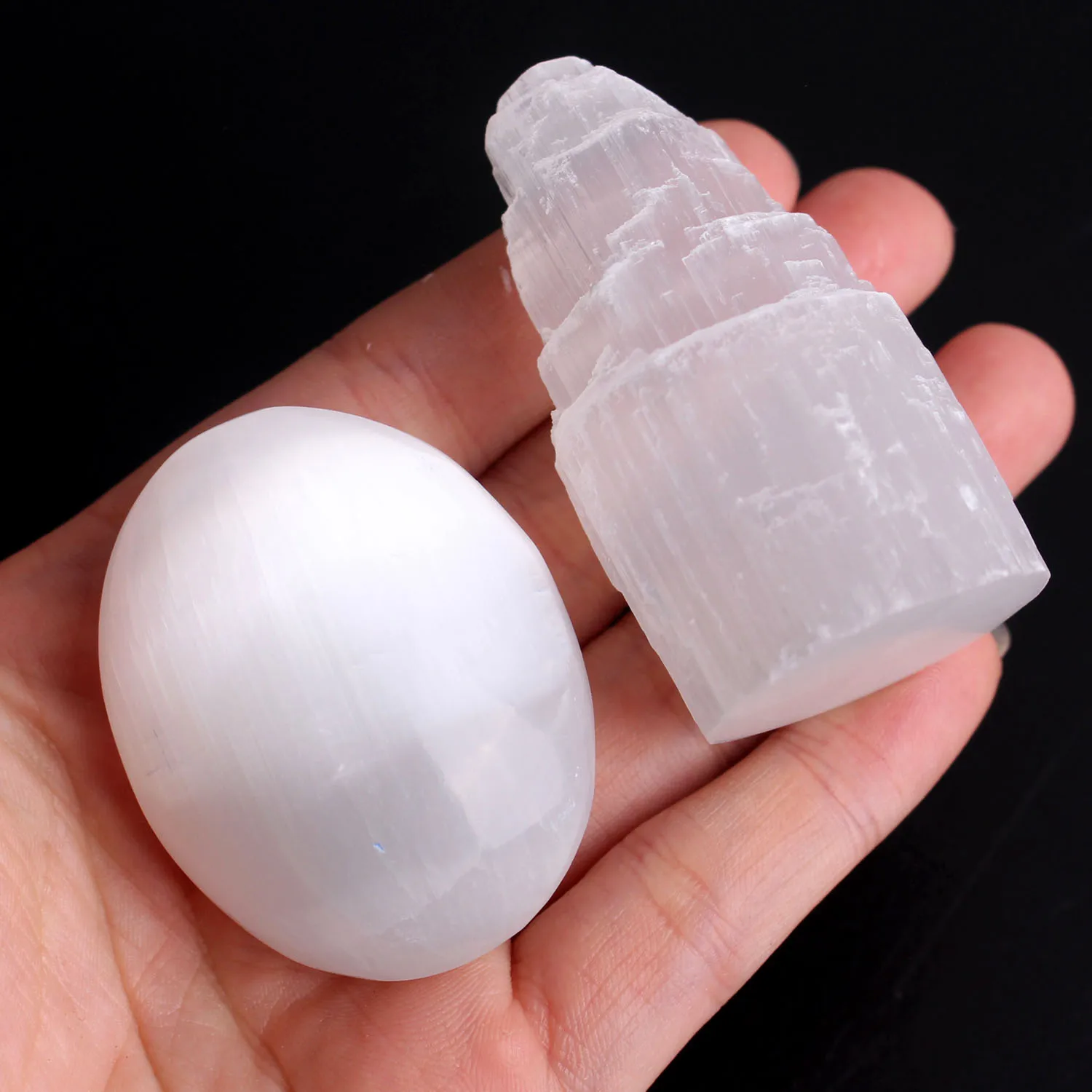 Натуральный прозрачный белый селенит гипс искусственная башня в форме ладони