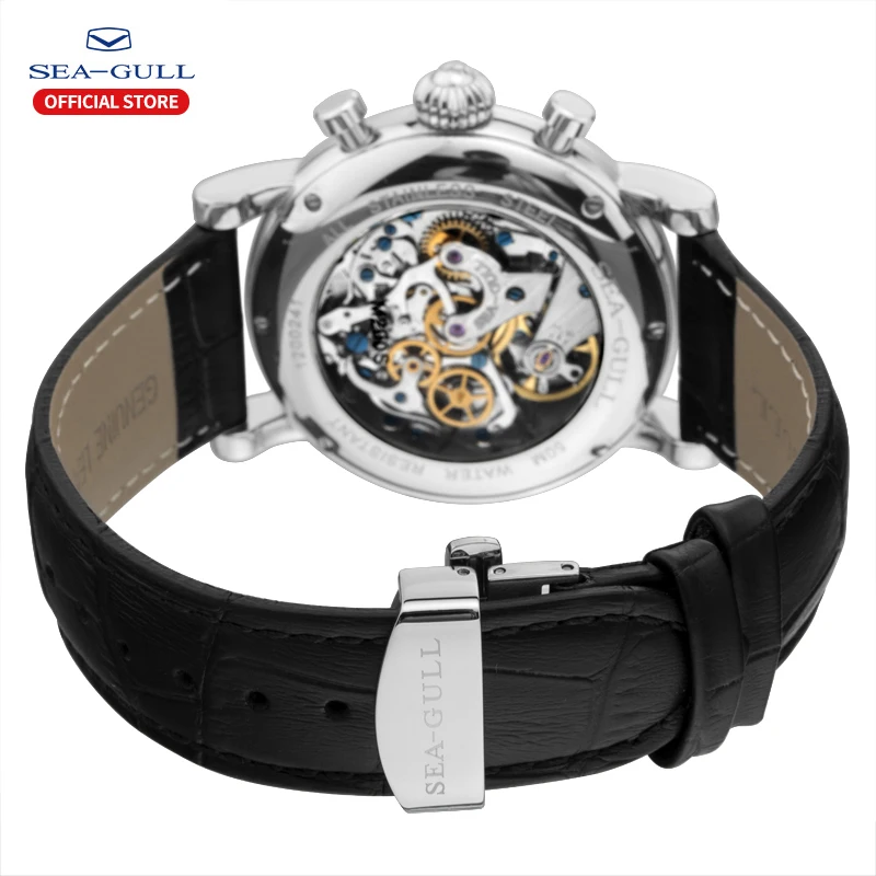 

Seagull Men's Watch Leisure Sports Waterproof Chronograph Leather Belt Manual Mechanical Watch M190SK Master Series