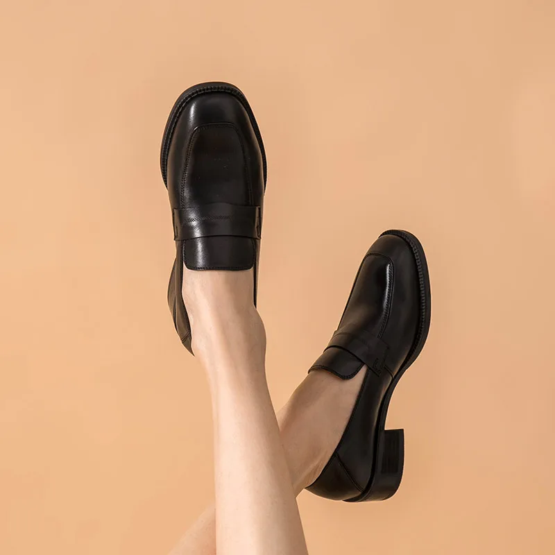 Женские лоферы без застежки BeauToday офисные повседневные туфли из натуральной