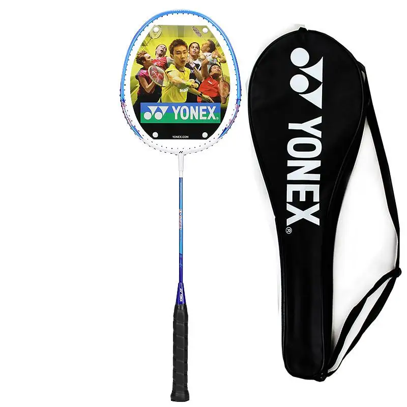 Оригинальные ракетки для бадминтона Yonex B6500 готовые ракетки с натянутыми ракетами Yy для начинающих с сумкой - Цвет: B6500 blue