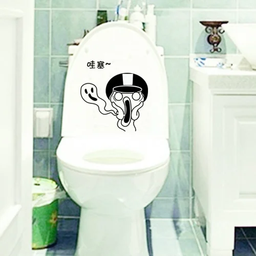 

4pcs Horror funny idea bathroom toilet waterproof toilet stickers