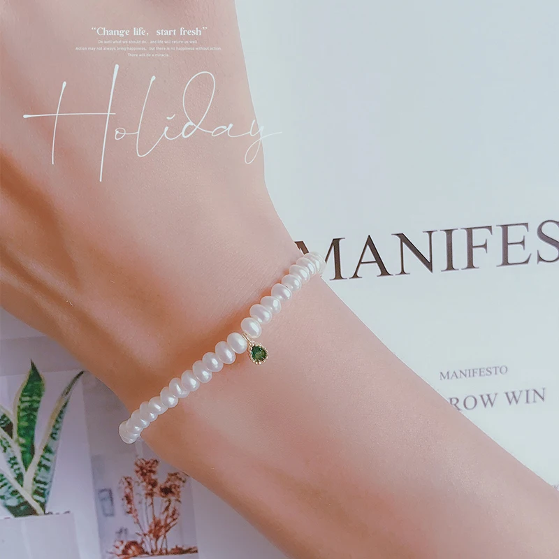 

Delicate Baroque Emerald Pearls Necklace For Women Natural Pearl Pendant Chain Bracelet Ladies Jewelry Trend Wedding Gifts