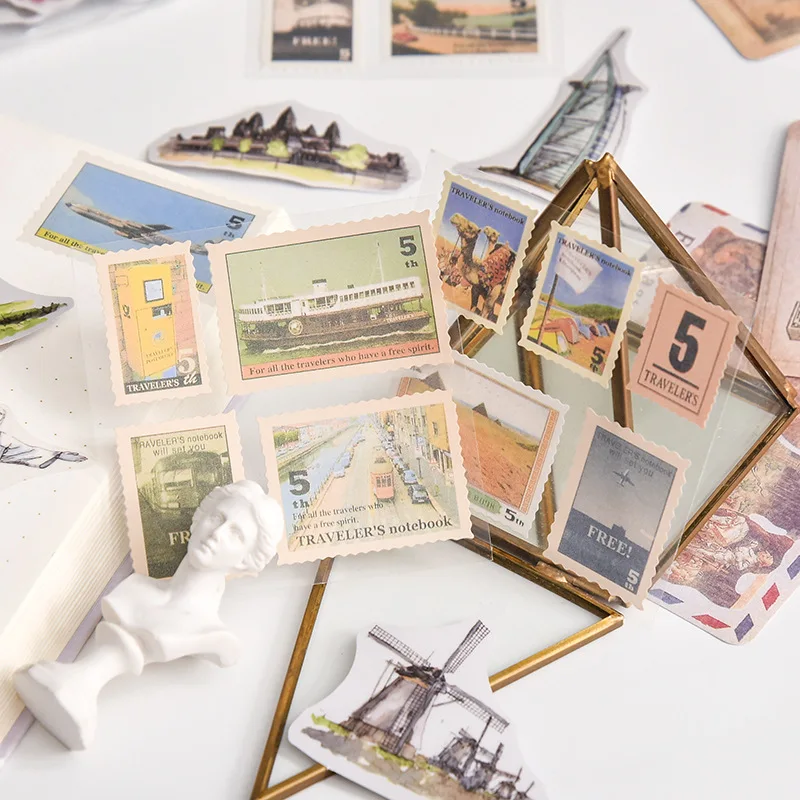 1 упаковка Винтаж путешествия почтовой марке украшение бумажная наклейка для