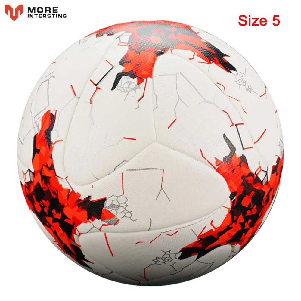 R-Red White Size 5 Российский профессиональный Размер 4 Размер 5 футбол PU бесшовный футбольный мяч цель командный матч тренировочные мячи Лига futbol bola - Цвет: R-Red White Size 5