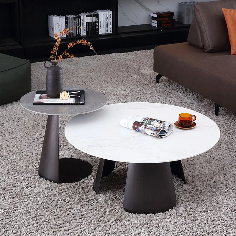 

Роскошная Скандинавская каменная плита, Мраморный Круглый комбинированный чайный столик, маленький дом