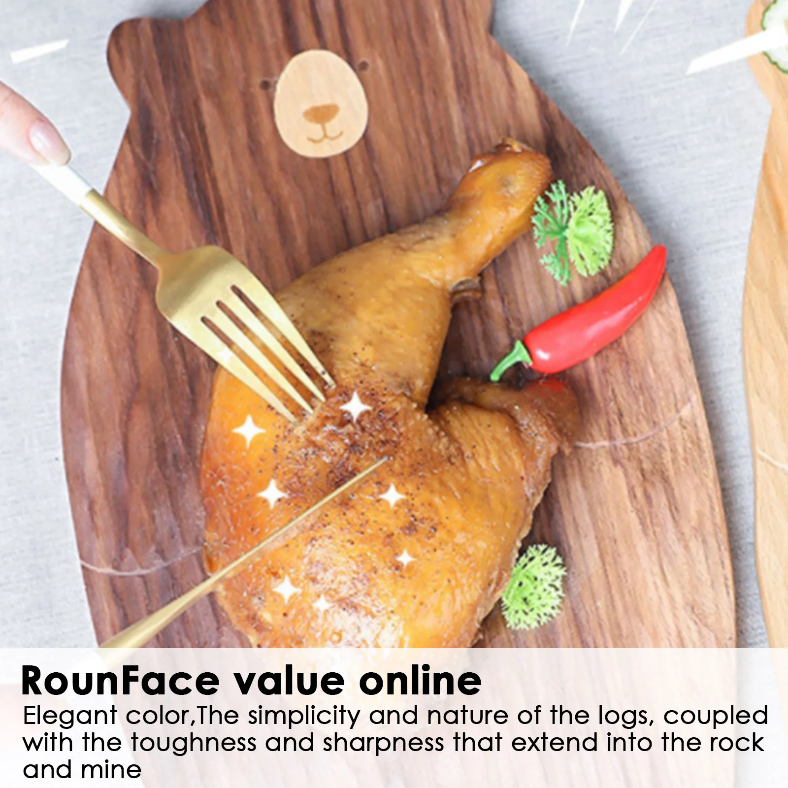 

Cartoon Bear Wood Tea Dinner Plates Party Dessert Plate BBQ Grill Tray Serving Plate Snack Fruit Dish Tableware