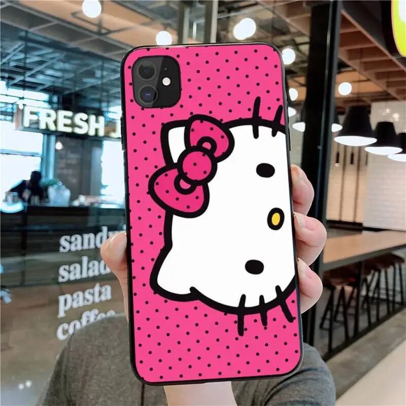 

Cute Kitties cat Hellos Phone Case For iphone 12 11 Pro Max Mini XS Max 8 7 6 6S Plus X 5S SE 2020 XR cover