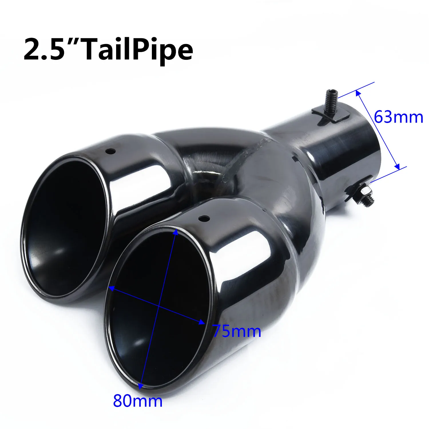 Universal Dual Exhaust Pipe Tip Tail Muffler Stainless Steel Car 2.5 In. 63mm | Автомобили и мотоциклы