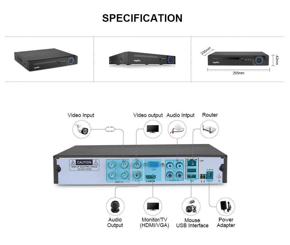 SANNCE 4CH CCTV система 720P HDMI AHD CCTV DVR 4 шт 1,0 МП уличная инфракрасная камера видеонаблюдения камера наблюдения комплект