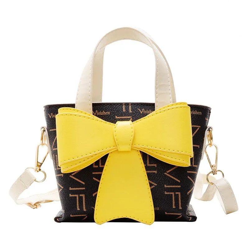 Children Small Bags Girls Fashion Messenger Bag 2022 Girls Princess Handbag Big Bow Shoulder Bag