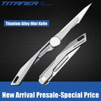 titaner titanium alloy mini folding knife edc utility knife portable pocket knife