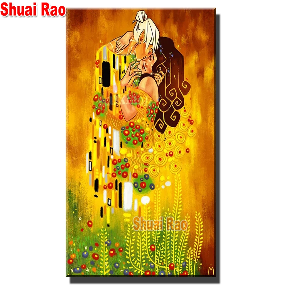 

Gustav Klimt lover kiss 5d diy diamond painting cross stitch full square round drill rhinestone embroidery kits Abstract Love