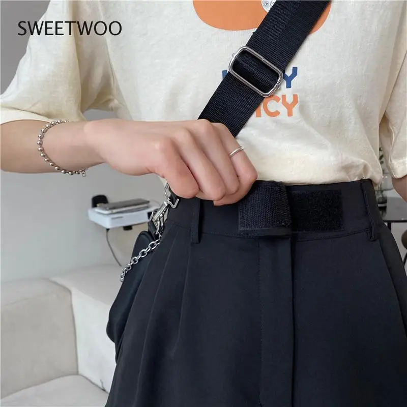 

White High Waist Casual Shorts Women Summer Hot Wide Legs Shorts With Pocket 2021 Office Lady Suit Short Pants