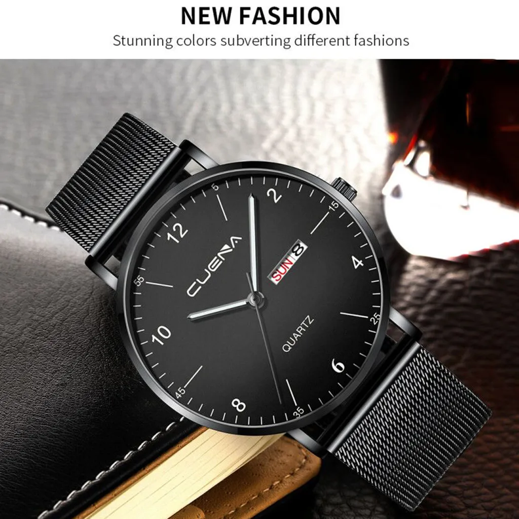 Новое поступление мужские кварцевые часы из нержавеющей стали с магнитной