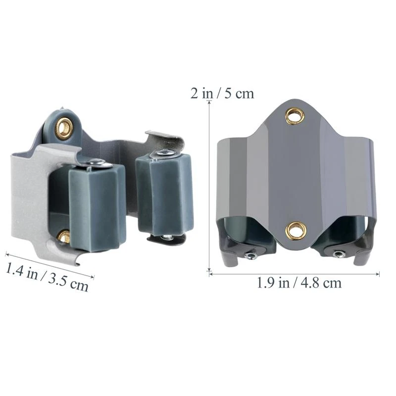 

5Pcs Kitchen Storage Organizer Mop and Broom Holder & 1x Rattan Storage Basket Snack Bread Basket