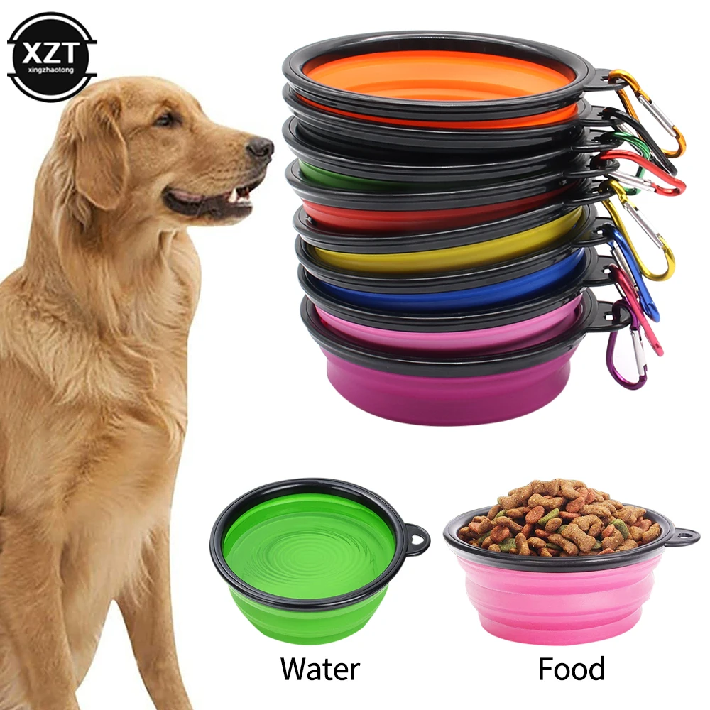 Petit bol pliable en Silicone de 350ml  bol d'eau Portable pour l'extérieur  pour chiens  chiot