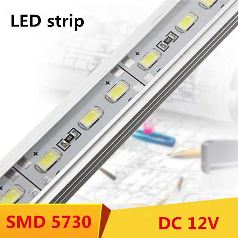 10sets/package DHL manufacturers wholesale 100CM DC12V high brightness patch 5730 LED hard light bar U aluminum shell + PC cover
