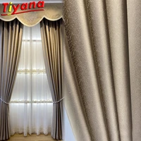 luxury golden blackout curtains for living room modern solid light coffee light protective window drapes for bedroom w hm631vt