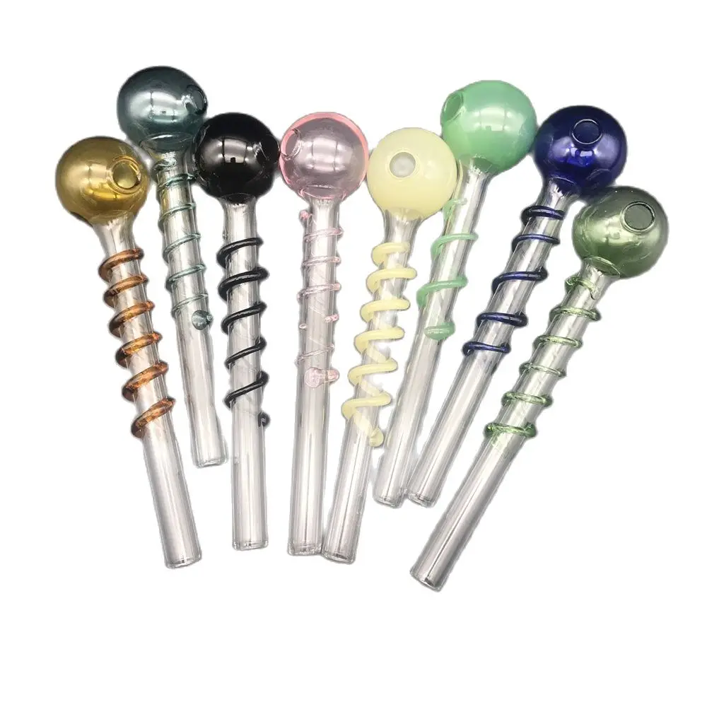 

Straight Pipe Glass Straw with Color Spiral Wire