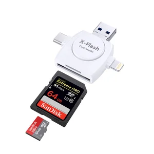 Кардридер Kismo Micro SD, TF, USB 2,0, USB Lightning, для iPhone 8, X, 7, 6 Plus, iPod, iPad, OTG